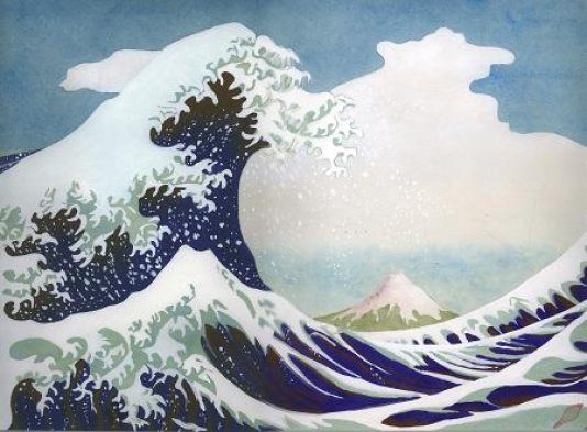 La vague d'Hokusai (Nihonga 39x29 cm 2015)