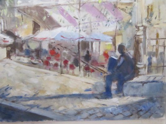 Place Emile Goudeau, Le Relais de la Butte - 2012. Huile, 100 x 80 cm.