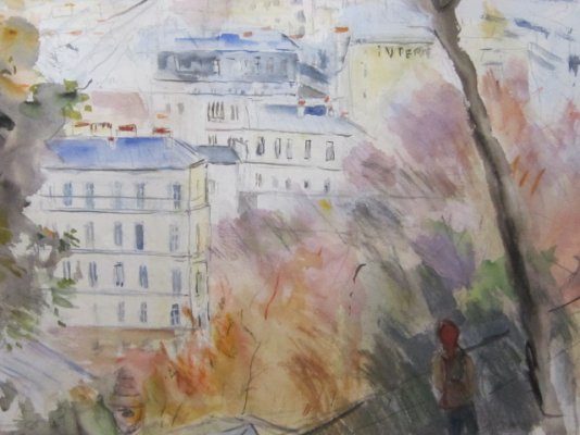 De la Butte - 2012. Aquarelle, 57 x 76 cm.