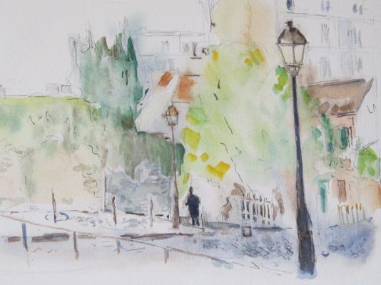 Rue des Saules - 2012. Aquarelle, 45 x 37 cm