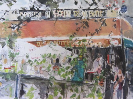 Place Utrillo, Au Soleil de la Butte - 2012. Huile, 80 x 60 cm