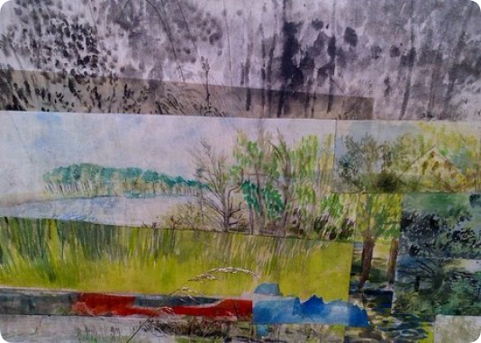 la nouemazone aquarelles marouflees sur panneau plastique 2013