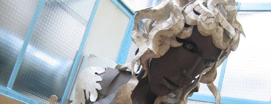 "la sirène" carton et papier mâché