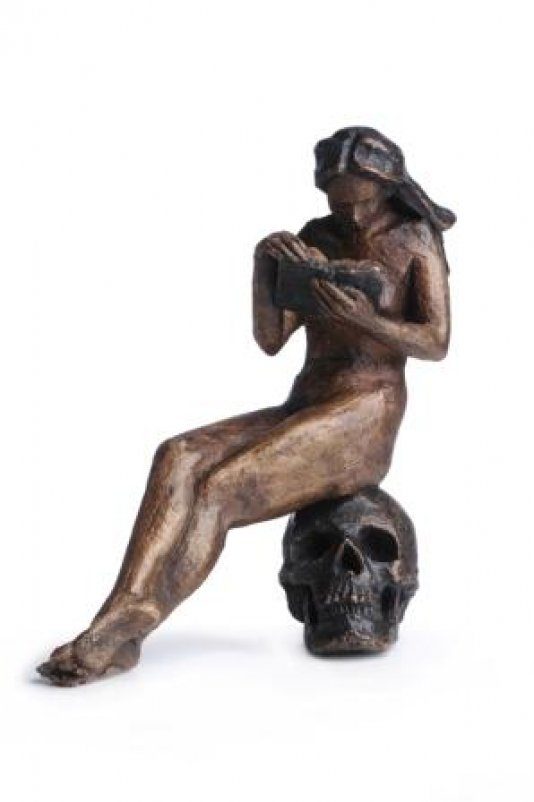 "Pourquoi lire?" bronze a la cire perdue. Edition originale.