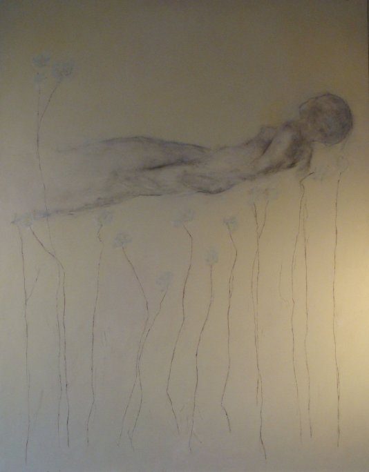 apesanteur- acryl. sur bois- cire-122X99