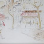 Place des Abbesses, le St. Jean - 2012. Aquarelle, 45 x 37 cm.