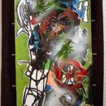 MJ,toile kakemono tech mixte, 133x56cm, 2009